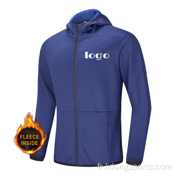 Logo personnalisé Plain Men&#39;s Zip Up Zipper Hoodies